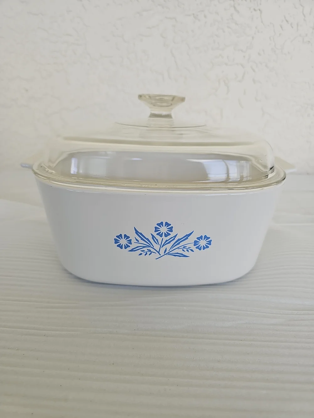 Vintage CorningWare Blue Cornflower Dish With Glass Lid A-5-B 5 Liter